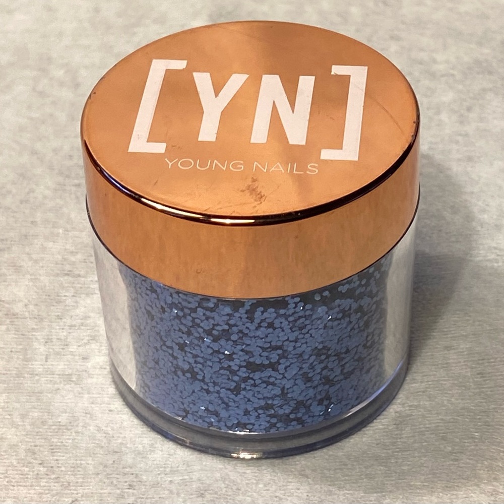 Young nails medium chunky matte glitter “brain freeze”
